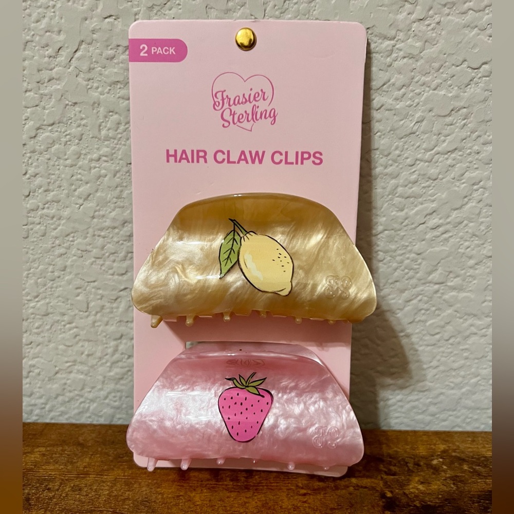 Fraiser Sterling Pink and Gold Claw Clips🍓🍋